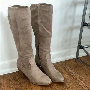 Maurices Tan Heeled Boots with Slouchy Shaft
